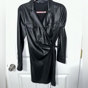 Zara leather wrap dress, size small.